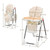 Folding High Chair For Babies & Toddlers, Infant Dining Chair W/ Removable Dishwasher Safe Tray, 5-point Safety Belt, Wheels, Detachable Cushion, Adjustable Backrest Footrest & Height (beige)