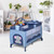 Topbuy Baby Crib Infant Bassinet Bed Folding Withcarry Bag Blue