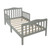 Winado Wooden Baby Toddler Bed,children Bedroom Furniture With Safety Guardrails,gray