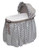 Badger Basket Wishes Oval Bassinet - Full Length Skirt - Gray/lantern