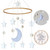 Prokth Crib Mobile With Felt Star Moon Wind Chime Baby Bed Decoration