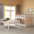 Triple Bunk Bed For Kids, Wooden Twin Size Boys Girls Bed Frame With Guard Rail And Ladder, White 81.7"l X 43.2"w X 78.1"h
