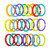 24pcs Baby Teether Rings, Rainbow Circle Link Baby Toys, Soother Infant Teething Crib Bedding Stroller Hanging Montessori Toy