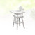 Nicexmas Kids Mini High Chair Toys Adjustable Table Seat Mold Toddler Feeding Highchair Decorative Furniture Model Play House Toy White Baby Dining Chair (1:12 Pattern)