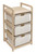 Three Bin Hamper/storage Unit - Natural/ecru