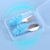 Opolski 1 Set Anti-slip Handle Feeding Tableware Cartoon Kitten Anti-slip Handle Stainless Steel Infant Food Feeding Spoon Fork For Toddler