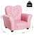 Kids Princess Sofa Chair Pvc Tufted Upholstered  Seat - Pink