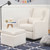 Carter's Adrian Swivel Glider With Storage Ottoman, Cream Linen