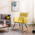 Syngar Velvet Rocking Chair With Cushion, Comfort Upholstered Nursery Rocking Chair With Solid Curved Wood Base, Modern Accent Lounge Chair For Living Room, Bedroom, Yellow, D4991