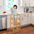 Hembor Wooden Kids Kitchen Step Stool With Safety Rail Adjustable Height, Natural
