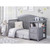 Baby Crib With Changing Table And Dresser Chest 2 Piece Set In Gray