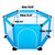 Indoor-outdoor 6 Panel Playpen, Portable Cartoon Hexagon Baby Playpen Household Indoor Protective Safety Fence Play Yard With Thickened Mat (blue)