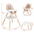 Winado 5-in-1 Wooden High Chair Booster Seats,convertible Kids Table & Chair Set,beige