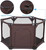 Baby Play Yard Playpen Baby Play Fence With Ball Hoop&breathable Mesh, Portable Play Yard For Baby Infant Toddler Indoor Outdoor (brown)