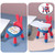 Compact Baby Feeding Chair Pvc Seat Dining Table Easy To Clean With Removable Tray Red Blue Rabbit