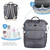 Lamberia Diaper Bag Backpack Portable Baby Bag For Boys & Girls With Foldable Baby Bed, Gray