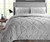 Oversized Queen Comforter Pinch Light Gray 300 Gsm Plush Siliconized Microfiber Fill Duvet Insert Box Stiched Quilted Fluffy Soft 600 Tc Egyptian Cotton Shell With Piping & Pillowcases