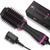 Blow Dryer Brush Hot Air Brush One Step Volumizer Ion Hair Straightener Brush Black Diprevo