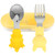 Hemoton 1 Set Kids Tableware Chick Learning Spoon Fork Toddler Eating Tool