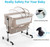 Nordmiex Baby Bassinet 3 In 1 Bedside Sleeper For Newborn / Infant, Khaki