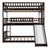 Anysun Triple Bunk Beds - Wood Frame With Slide For Kids - Full Size - Espresso