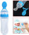 2 Pack Infant Baby Silica Gel Feeding Bottle With Spoon Newborn Toddler Food Supplement Rice Cereal Bottles Milk Feeder 90ml/3oz