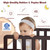 Costway Kids Toddler Wood Bed Bedroom Furniture W/ Guardrails Brown