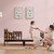 Costway Kids Toddler Wood Bed Bedroom Furniture W/ Guardrails Brown