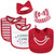 Little Treasure Baby Girl Cotton Bib And Headband Set 5pk, Candy Cane Cutie, One Size