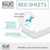 Full Size Bed Sheet Sets With Deep Pockets In Seafoam Folktale Print On White - 4 Pieces Bedding Set For Kids And Newborns - 1500 Tc Microfiber, Ultra Soft, Wrinkle Resistant And Breathable