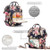 Lokass Mummy Baby Diaper Bag Backpack Baby Bag Waterproof Baby Nappy Bag With Changing Pad, Stroller Hooks,  Bottle Warmer Bag, Flower Print