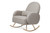 Nursery Works Compass Rocker In Performance Grey Eco-weave With Rose Gold Legs