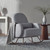 Nursery Works Compass Rocker In Performance Grey Eco-weave With Rose Gold Legs
