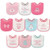Luvable Friends Baby Girl Cotton Terry Drooler Bibs With Peva Back 10pk, Princess, One Size