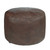 Thgonwid Unstuffed Faux Leather Storage Ottoman Matte Coffee 16.5”x12.5”