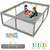 Heao Baby Playpen, Extra Large Playard With 30pcs Pits Balls, Light Grey