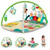 Bright Starts 4-in-1 Groovin’ Kicks Piano & Drum Baby Activity Play Mat, Newborn To Toddler, Unisex - Tropical Safari
