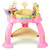 Costway 2-in-1 Baby Jumperoo Adjustable Sit-to-stand Activity Center W/360 Seat Pink