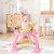 Costway 2-in-1 Baby Jumperoo Adjustable Sit-to-stand Activity Center W/360 Seat Pink