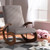 Baxton Studio Kaira Upholstered And Walnut-finished Wood Rocking Chair, Gray Fabric