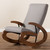Baxton Studio Kaira Upholstered And Walnut-finished Wood Rocking Chair, Gray Fabric