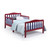Goory Wooden Toddler Bed Headboard Sturdy Children Beds With Fence Modern Platform Space-saving Home Bedroom Red Blue