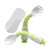 Opolski 1 Set Portable Training Tableware Suction Cup Bottom Bending Handle Bpa Free Infant Training Feeding Spoon Fork Set For Infant