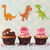 Frcolor 35pcs Dinosaur Cake Toppers Paper Cake Picks Cupcake Decor Party Supplies For Birthday Baby Shower