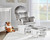 Suite Bebe Monti Glider And Ottoman In White Finish With Gray Cushion