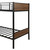 Twin-over-twin Bunk Bed, Modern Steel Bed Frame With Full-length Safety Rail & Built-in Ladder & Wood Grain Blocks & Under-bed Storage, For Bedroom Dorm, No Box Spring Needed, Brown