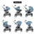 Monbebe Lynx 6 In 1 Modular Travel System Stroller, Distressed Plaid