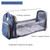 Dasking Diaper Bag Backpack With Foldable Crib Waterproof Baby Nappy Changing Table Bags Blue