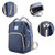 Dasking Diaper Bag Backpack With Foldable Crib Waterproof Baby Nappy Changing Table Bags Blue