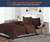 Super King Comforter Multi Ruffle Chocolate 300 Gsm Plush Siliconized Microfiber Fill Duvet Insert With 1000 Thread Count Egyptian Cotton Shell Fluffy With Piping & Pillowcases